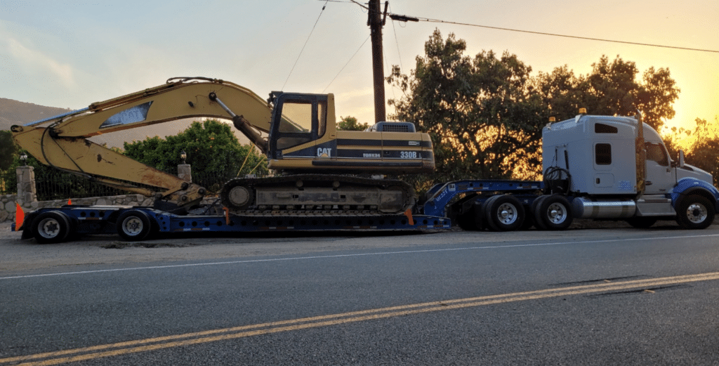 lowboy towing trailer